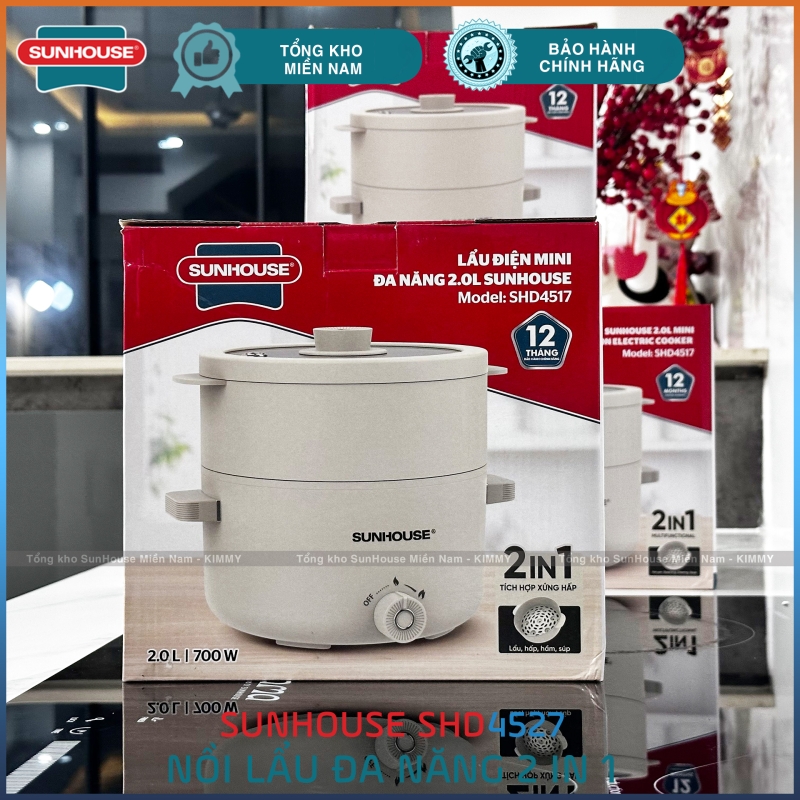 Nồi lẩu & hấp đa năng 2L Sunhouse SHD4517